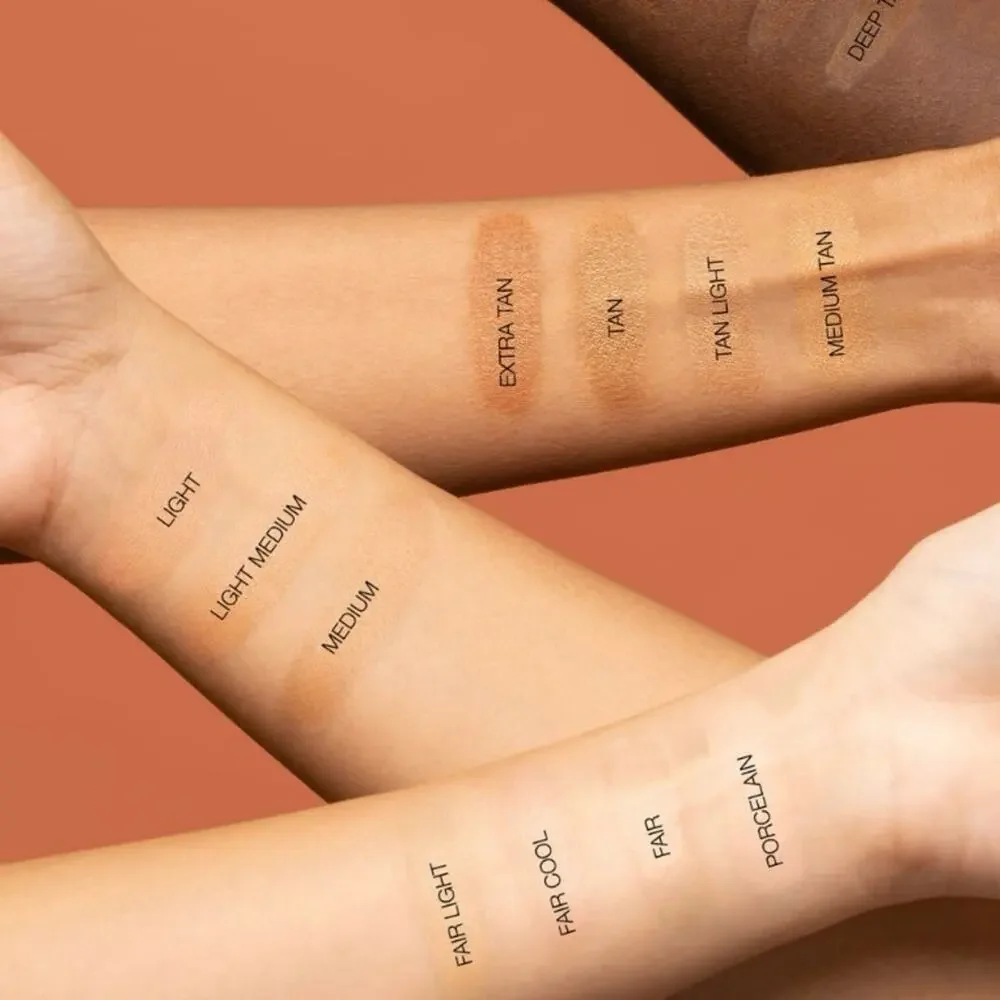 GloWish Luminous Pressed Powder Medium skin tones w/ neutral undertones Huda